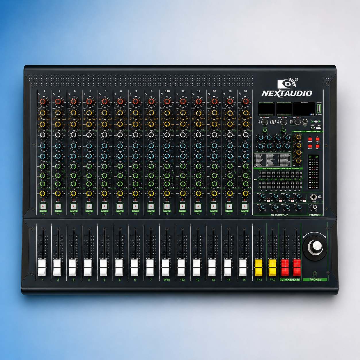 Next Audio Legend 16 Pro 16 Channel Audio Mixer (Dual Effect, 6 AUX)